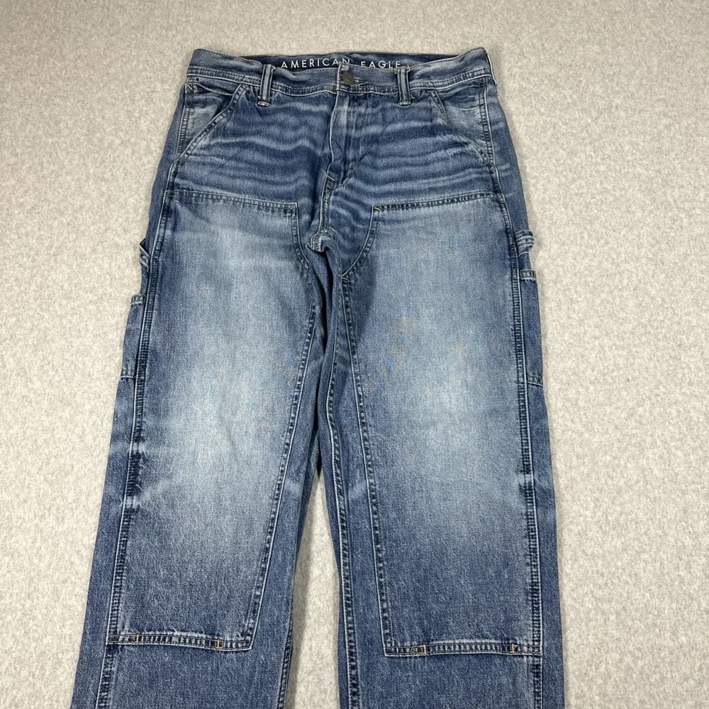 American Eagle Carpenter Double Knee Jeans Men's 30x32(30x30) Blue Light Wash